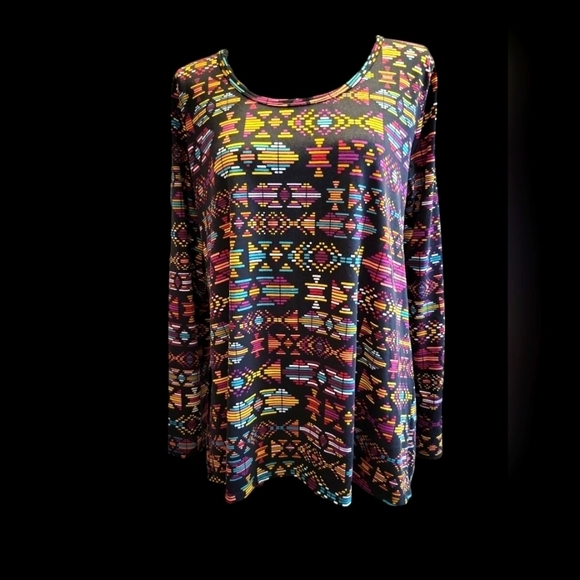 Lularoe Large stretch Women's L/S Top HI/LO - Picture 11 of 13